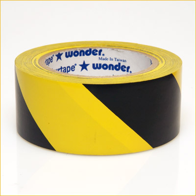 VP 415 3&quot; Black/ Yellow Hazard Stripe Tape (Roll)